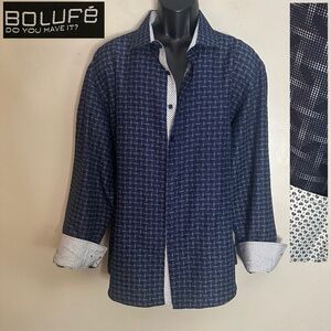 Bolufe Stretch Contrast Long Sleeve Shirt XXL Gently worn Poly blend stretch